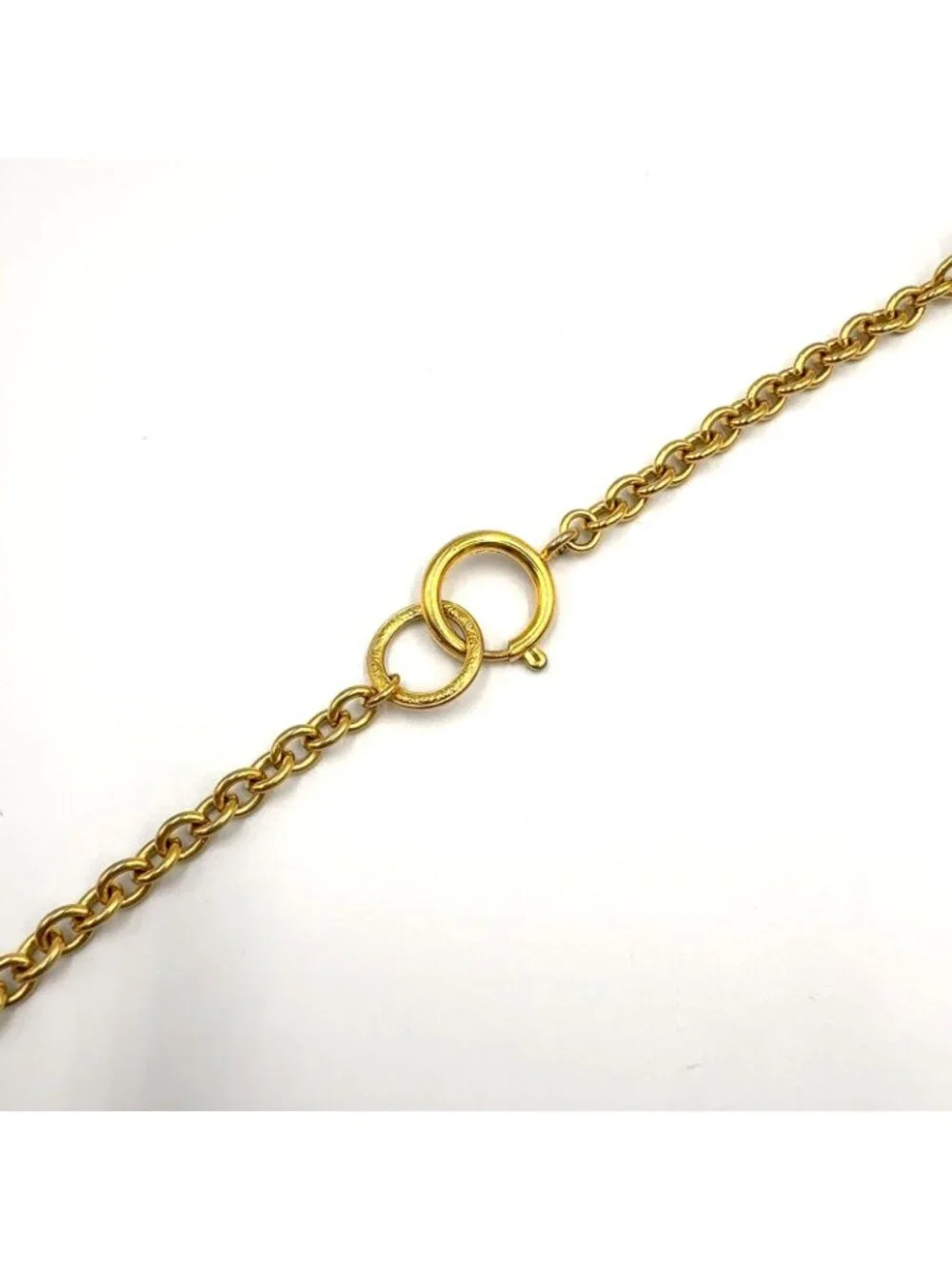 Chanel CC Logo Coin Motif Metal Faux Pearl Gold Necklace